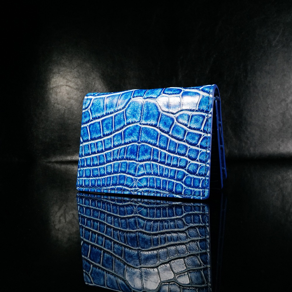 세로절개형 패턴 명함지갑 판타지블루